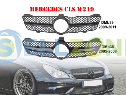 Δύο μοντέλα μαύρης μπροστινής μάσκας AMG για Mercedes CLS W219 - DMb38/DMb39